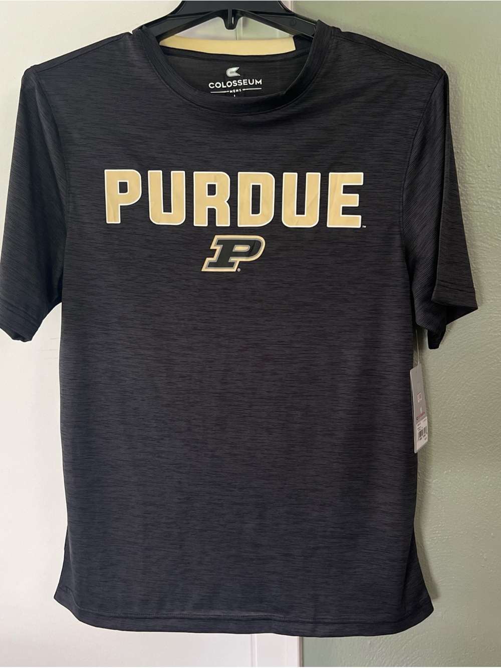 NWT PURDUE University Colosseum polyester Tee MED SSLV DBL Side Graphics EC